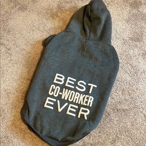Humane Society Best Co-worker Ever Dog Sweatshirt with hood Size Large